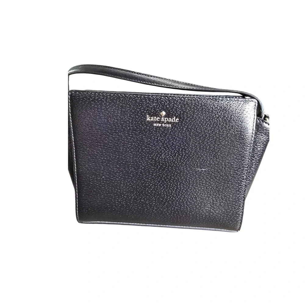 Kate Spade Black Pebled Leather Grand Street Hayden Crossbody Bag Women Small